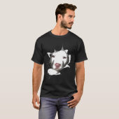 Weißes Pitbull-Gesicht innen T-Shirt (Vorne ganz)