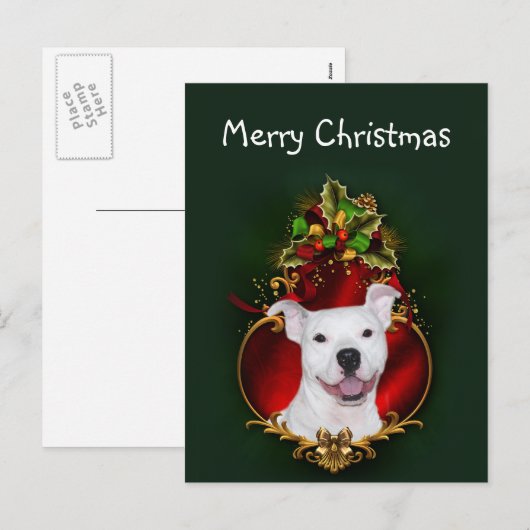 Weißes pitbull Weihnachten (Vorne/Hinten)