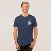 Weißes Pocket-Logo aus Polykameraus Tri-Blend Shirt (Vorderseite voll)