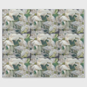 Weißes Poinsettia-Feiertags-Packpapier Geschenkpapier (Flach)