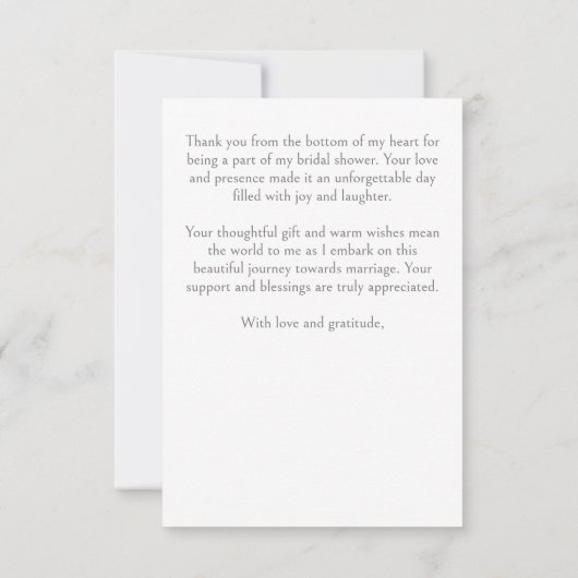 Weißes Poinsettia WinterBrautparty Dankeskarte (Rückseite)