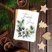 Weißes Poinsettia WinterBrautparty Dankeskarte