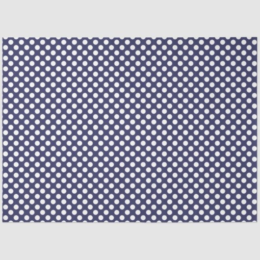Weißes Polka-Dot-Papier für Navy und Blau Seidenpapier (Vorderseite)