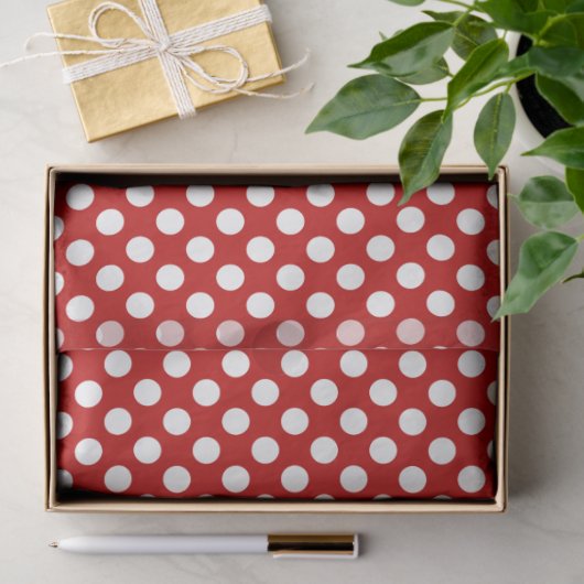 Weißes Polka-Dot-Papierpapier Seidenpapier (Geschenk)