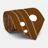 Weißes Polka-Punkt-Muster auf Brown-Krawatte Krawatte (Gerollt)