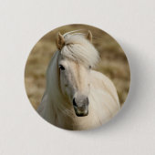 Weißes Pony Button (Vorderseite)