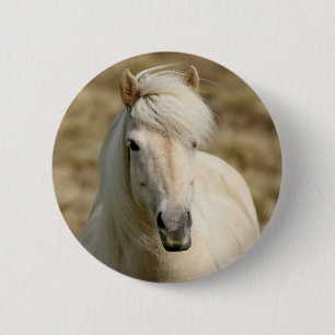 Weißes Pony Button