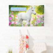 Weißes Pony Einhorn Banner (Insitu)