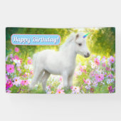 Weißes Pony Einhorn Banner (Horizontal)