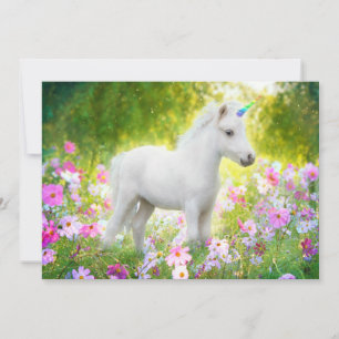 Weißes Pony Einhorn Einladung