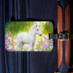 Weißes Pony Einhorn Gepäckanhänger