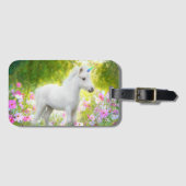 Weißes Pony Einhorn Gepäckanhänger (Vorderseite (Horizontal))