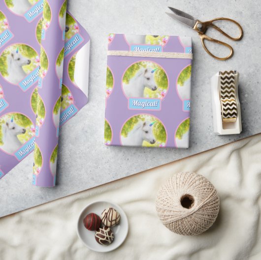 Weißes Pony Einhorn Geschenkpapier (Kunsthandwerk)