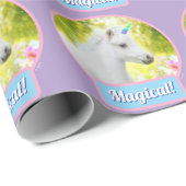 Weißes Pony Einhorn Geschenkpapier (Rolleneckpunkt)