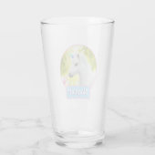 Weißes Pony Einhorn Glas (Rückseite)