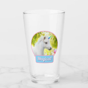 Weißes Pony Einhorn Glas