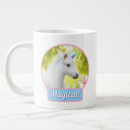 Weißes Pony Einhorn Jumbo-Tasse (Links)