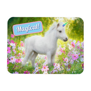 Weißes Pony Einhorn Magnet