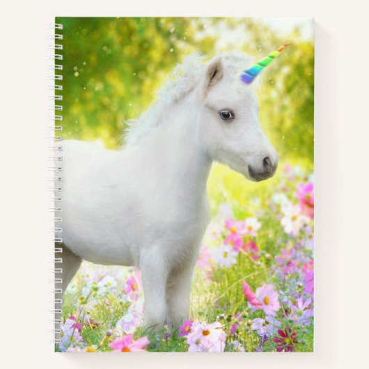 Weißes Pony Einhorn Notizblock (Vorderseite)