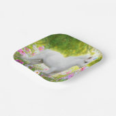 Weißes Pony Einhorn Pappteller (Gewinkelt)