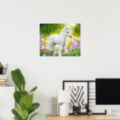 Weißes Pony Einhorn Poster (Heimbüro)