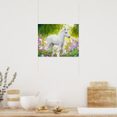 Weißes Pony Einhorn Poster (Küche)