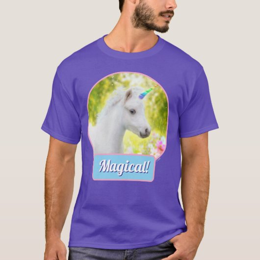 Weißes Pony Einhorn T-Shirt (Vorderseite)