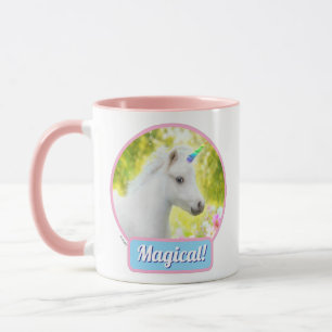 Weißes Pony Einhorn Tasse