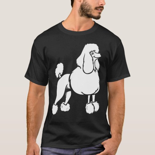 weißes Pooddesign T-Shirt (Vorderseite)