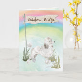 Weißes Poodle Beileid über Regenbogenbrücke Karte (Gelbe Blume)