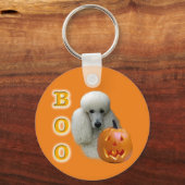 Weißes Poodle Boo Schlüsselanhänger (Rückseite)
