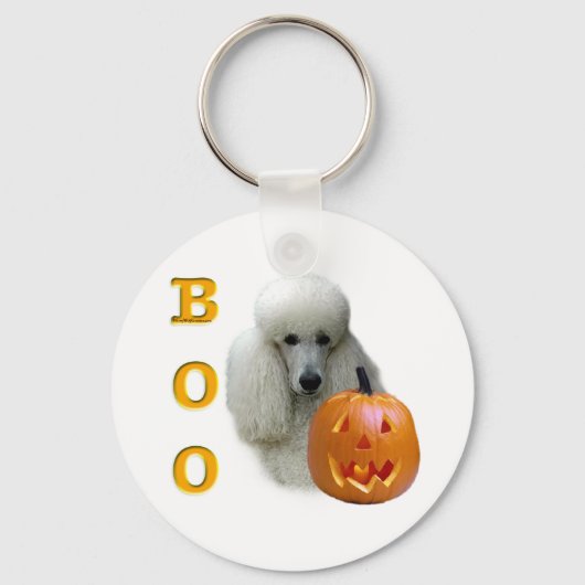 Weißes Poodle Boo Schlüsselanhänger (Vorderseite)
