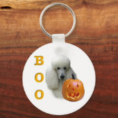 Weißes Poodle Boo Schlüsselanhänger (Vorderseite)