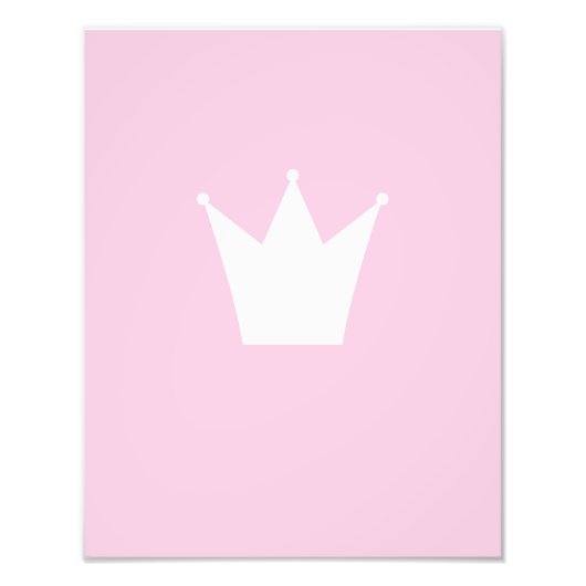 Weißes Princess Crown auf Baby Pink Hintergrund Fotodruck (Vorne)