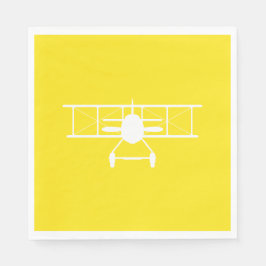 Weißes Profil auf gelbem Hintergrund Serviette