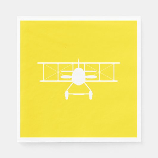 Weißes Profil auf gelbem Hintergrund Serviette (Vorderseite)