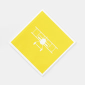 Weißes Profil auf gelbem Hintergrund Serviette (Ecke)