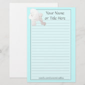 Weißes Pudel-Briefpapier Briefpapier (Vorne/Hinten)