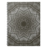 Weißes, pulsierendes Star Kaleidoskop-Muster auf s Notizblock (Vorderseite)