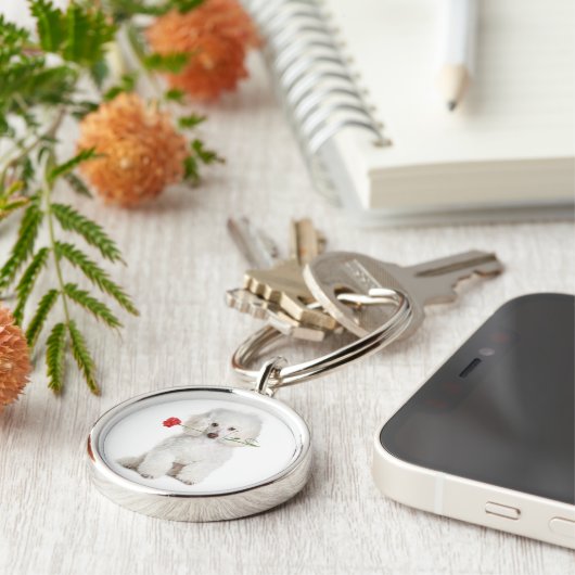 Weißes Pulver mit hochwertiger Nelkenkette Schlüsselanhänger (Seite)