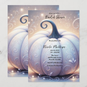 Weißes Pumpkin-Glow Sparkle Lights-Brautparty Einladung