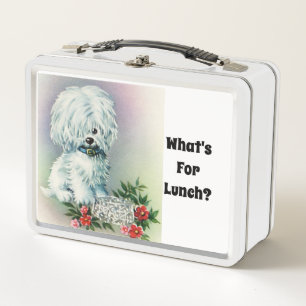 Weißes Pup Metal Lunchbox