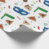Weißes Purim Wrapping Paper Geschenkpapier (Ecke)