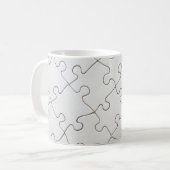 Weißes Puzzlespiel Kaffeetasse (Vorderseite Links)