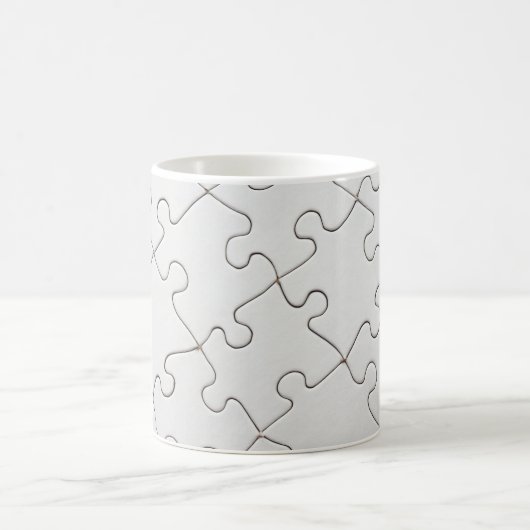 Weißes Puzzlespiel Kaffeetasse (Mittel)