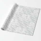 Weißes Quadrat mit Prägung Geschenkpapier (Ungerollt)