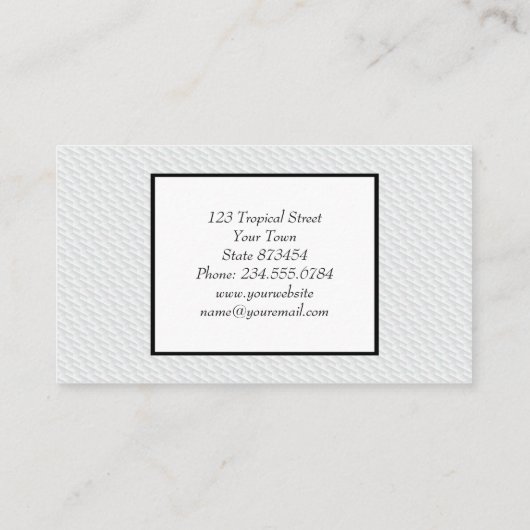 Weißes Quadrat mit Prägung Visitenkarte (Rückseite)