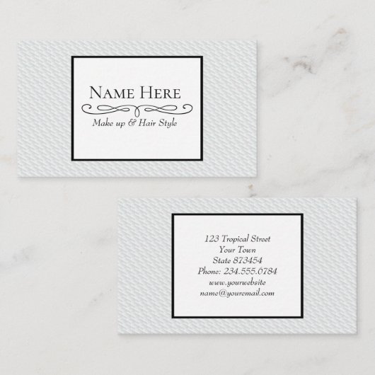 Weißes Quadrat mit Prägung Visitenkarte (Vorne/Hinten)