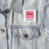 Weißes Quadrat-Namensschild Button (Beispiel)