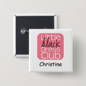 Weißes Quadrat-Namensschild Button (Vorne & Hinten)